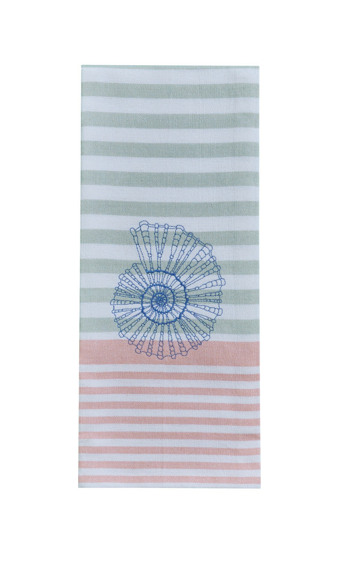 Dish Towel Embroidered Shell