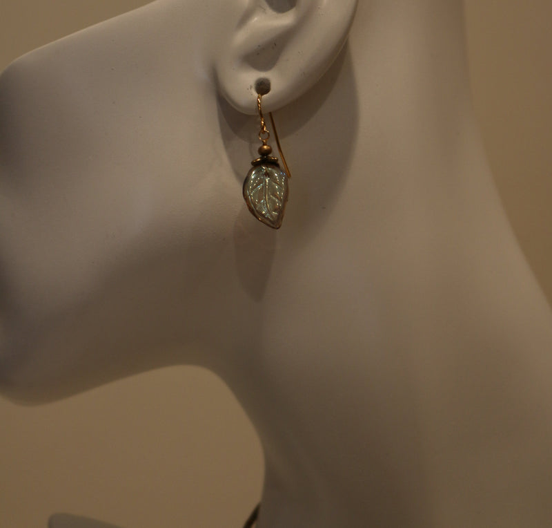 Glass Leaf Earring