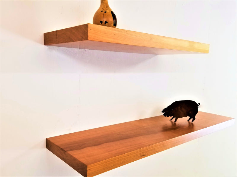Solid Cherry   Flat-Edge Floating Shelf Kit