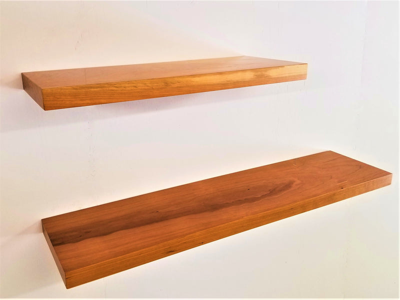 Solid Cherry   Flat-Edge Floating Shelf Kit