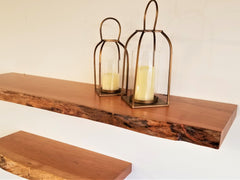 Black Cherry Live-Edge Floating Shelf Kit