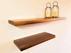 Black Walnut Flat-Edge Floating Shelf Kit