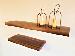 Black Walnut Flat-Edge Floating Shelf Kit