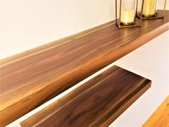 Black Walnut Flat-Edge Floating Shelf Kit