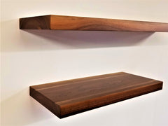 Black Walnut Flat-Edge Floating Shelf Kit