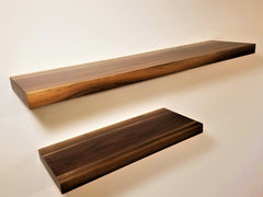 Black Walnut Flat-Edge Floating Shelf Kit