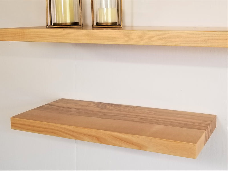 Solid Ash Flat Edge Floating Shelf Kit