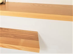 Solid Ash Flat Edge Floating Shelf Kit
