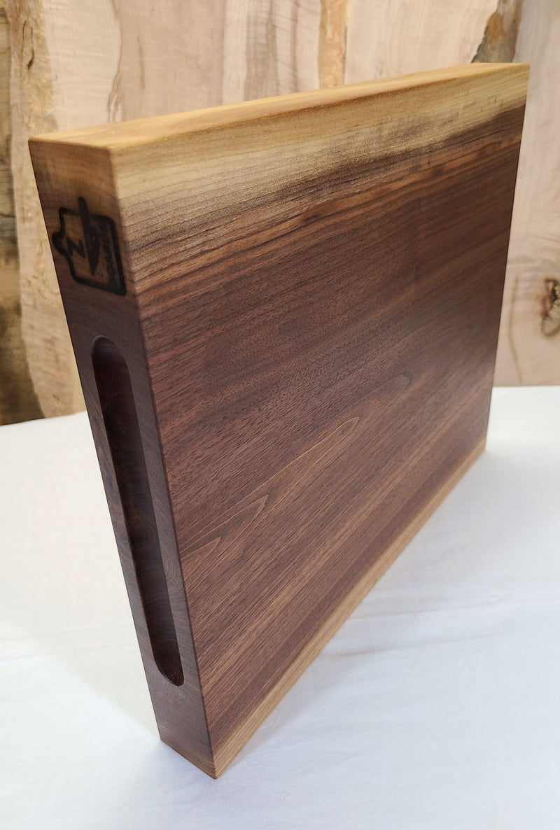 ZimBOARD Live-Edge Black Walnut "FLAT TOP" Cutting Board