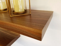 Black Walnut Flat-Edge Floating Shelf Kit