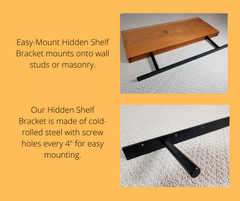 Solid Ash Live-Edge Floating Shelf Kit