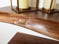 Solid Black Walnut Live-Edge Floating Shelf Kit