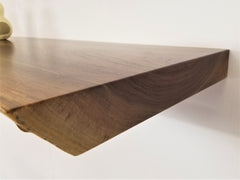 Solid Black Walnut Live-Edge Floating Shelf Kit