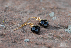 Onyx Bicone Triplet Handmade Earrings