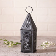 Punched Tin Small Square Lantern