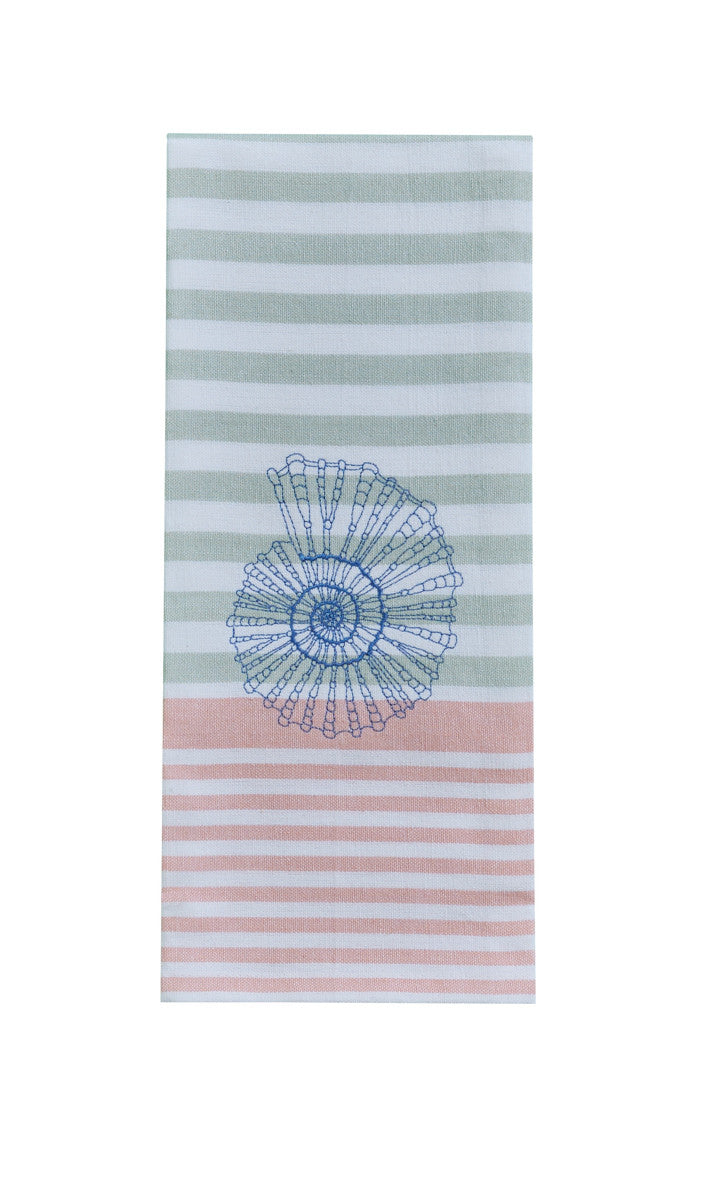 Dish Towel Embroidered Shell